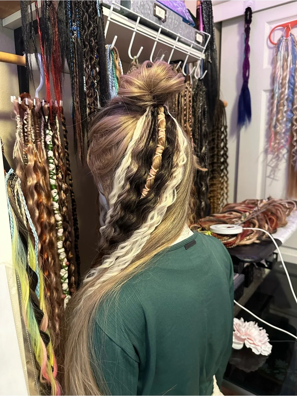 Boho Mixed Brown and Blonde Braided Hair Extensions